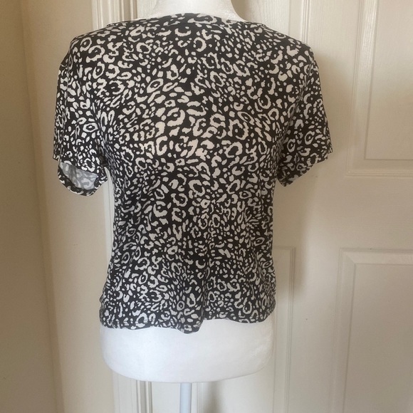 Dee Elly Tops - Dee Elly Leopard Print Blouse
